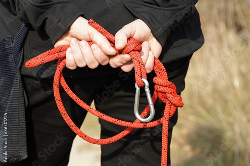 Tableau sur toile Leash with snap-hook behind back