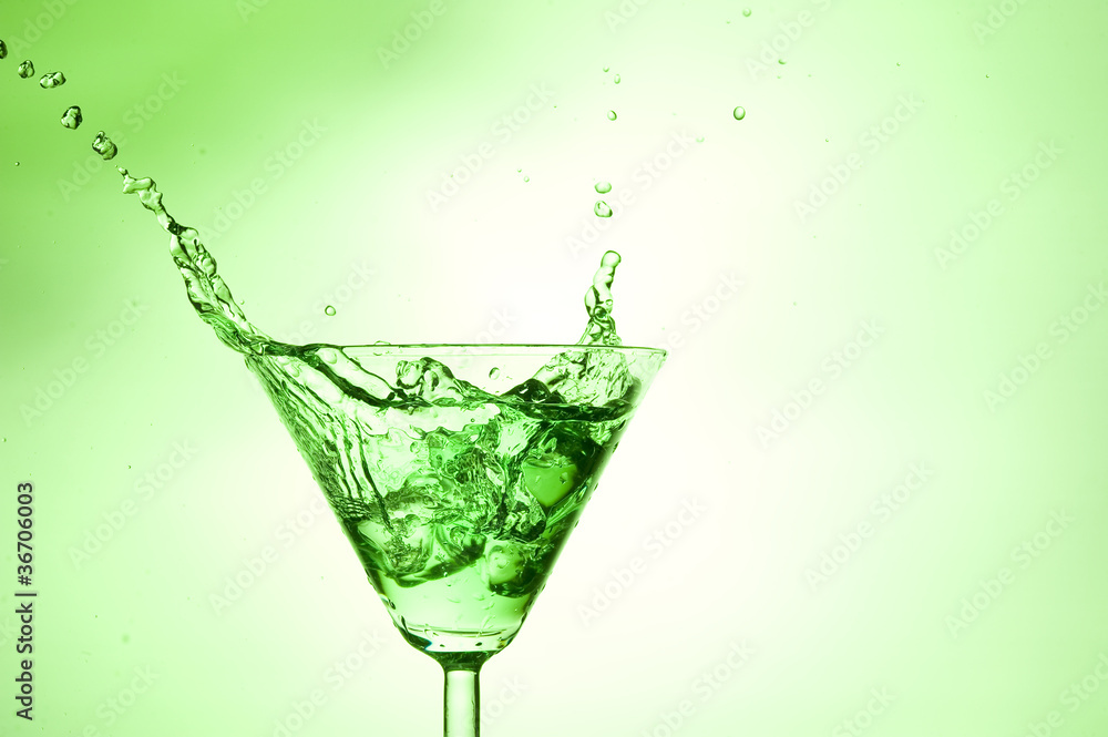 Splashing green cocktail Splashing green cocktail