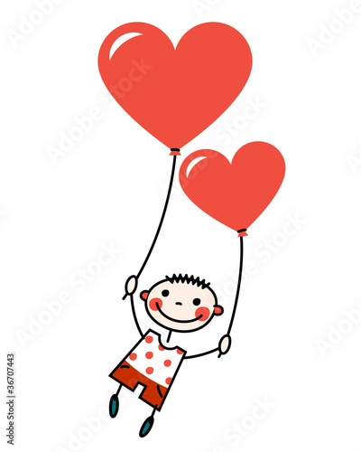 Junge mit Luftballonen