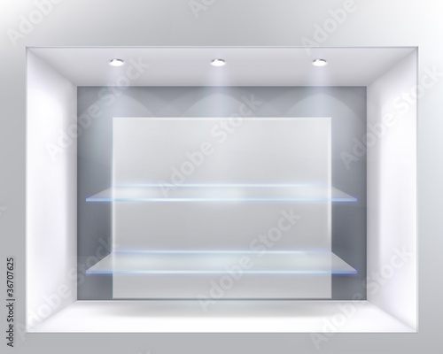 Show-window of shop. Vector illustration.