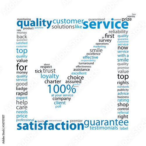 SERVICE-QUALITY-SATISFACTION Tag Cloud (customer tick marketing)