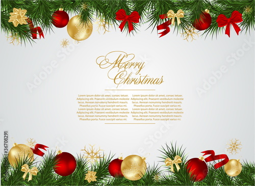 detailed realistic  christmas frame