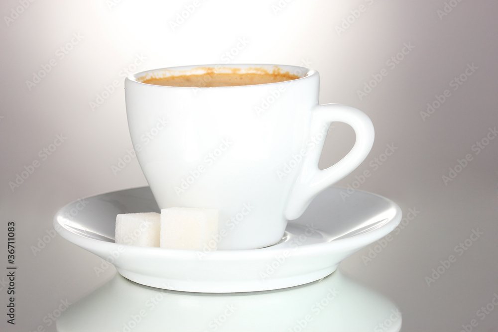 cup of coffee and sugar isolated on white cup of coffee and sugar isolated on white