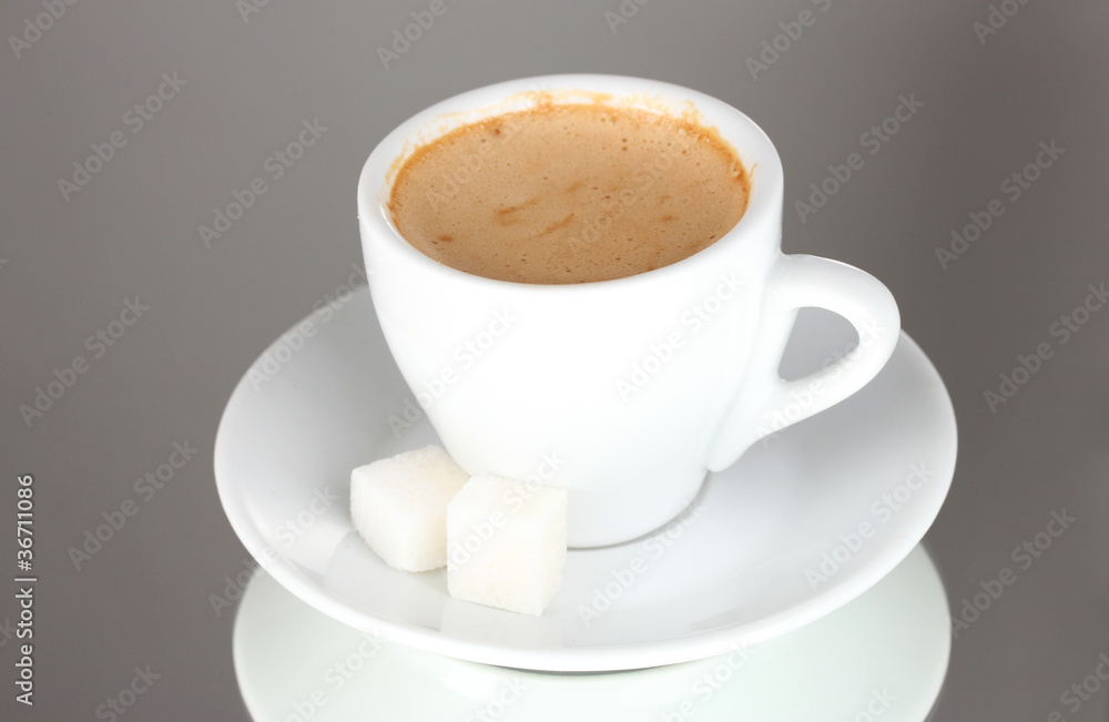 cup of coffee and sugar isolated on white cup of coffee and sugar isolated on white
