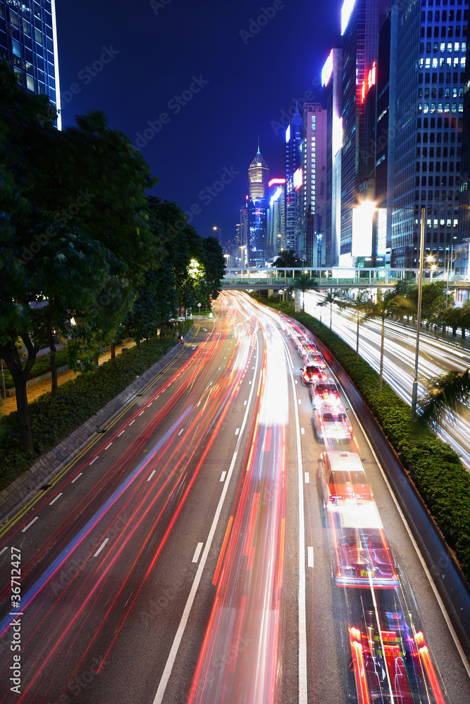 Fototapeta premium traffic in Hong Kong at night