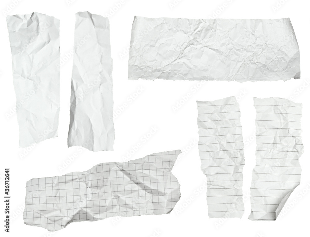 white crumpled paper with curled edge white crumpled paper with curled edge