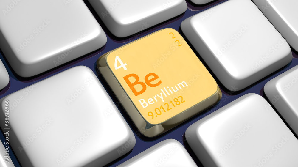 Keyboard (detail) with Beryllium element Keyboard (detail) with Beryllium element