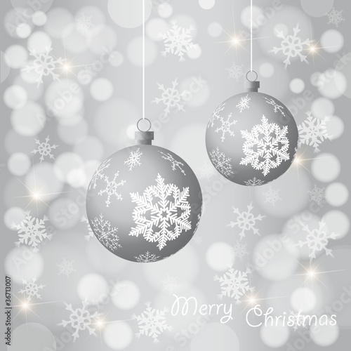 Weihnachtlicher Hintergrund mit zwei Kugeln