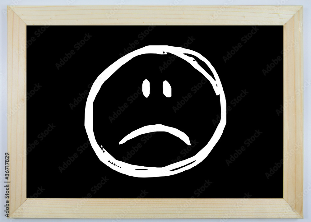  Schild - Smiley traurig Stock Photo 