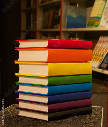 Wallpaper Mural Pile of colorful books staying in the book shop Torontodigital.ca