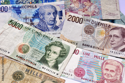 Geldscheine Italienische Lire photo