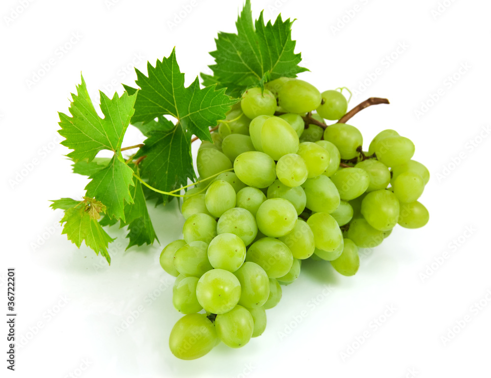 bunch of fresh green grapes isolated on white bunch of fresh green grapes isolated on white