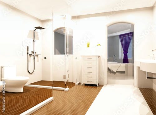 bagno lavandino sanitari interior rendering 3d