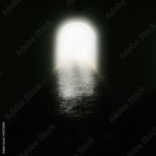 Billede på lærred light at the end of the tunnel