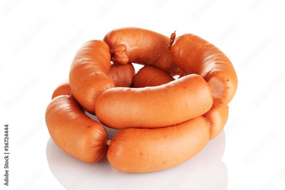 tasty sausages isolation on white