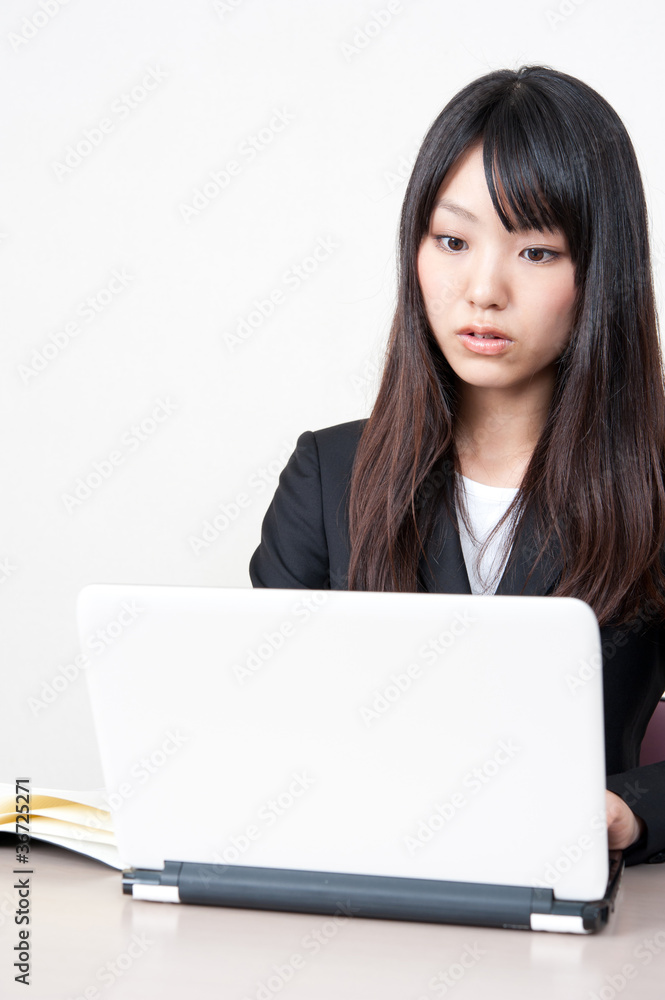 asian businesswoman with laptop computer asian businesswoman with laptop computer