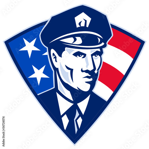 American policeman officer shield