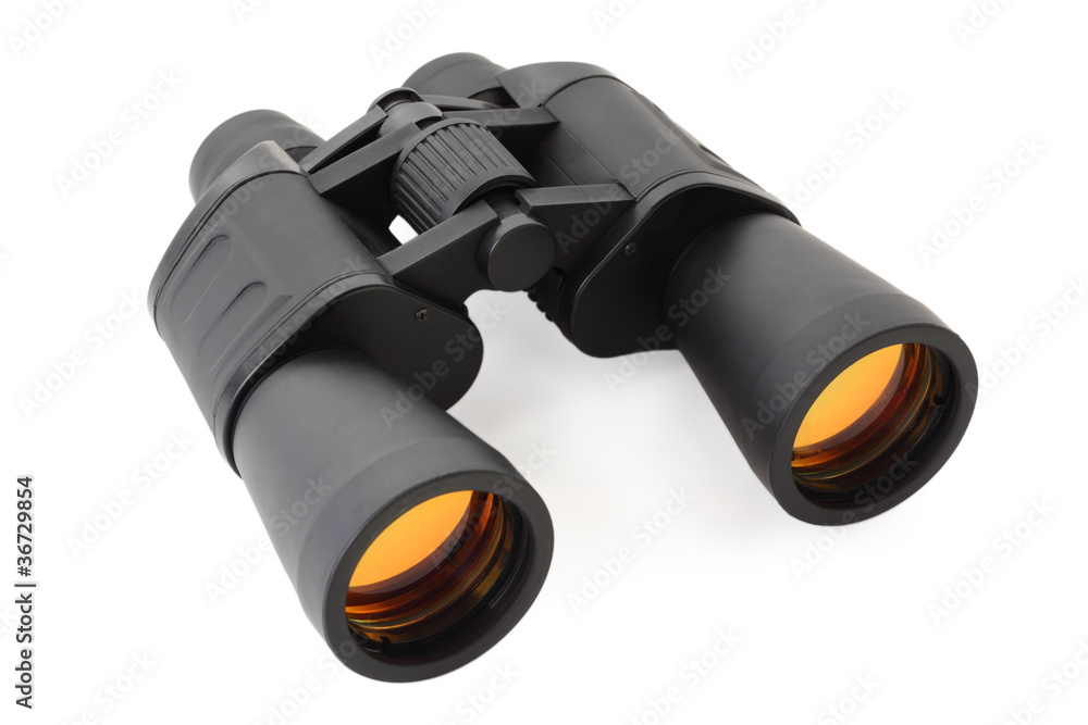 Binoculars for searching on white background Binoculars for searching on white background