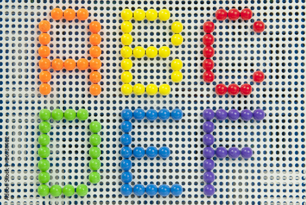 letter a dots pattern in bright colours. letter a dots pattern in bright colours.