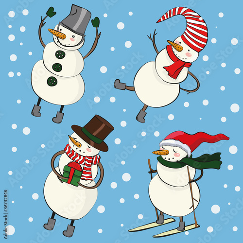 funny cartoon christmas snowmen