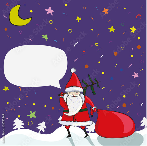 cartoon Santa with Bubble