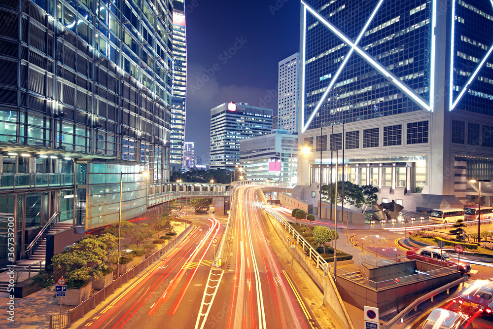 Obraz premium Traffic speed at night