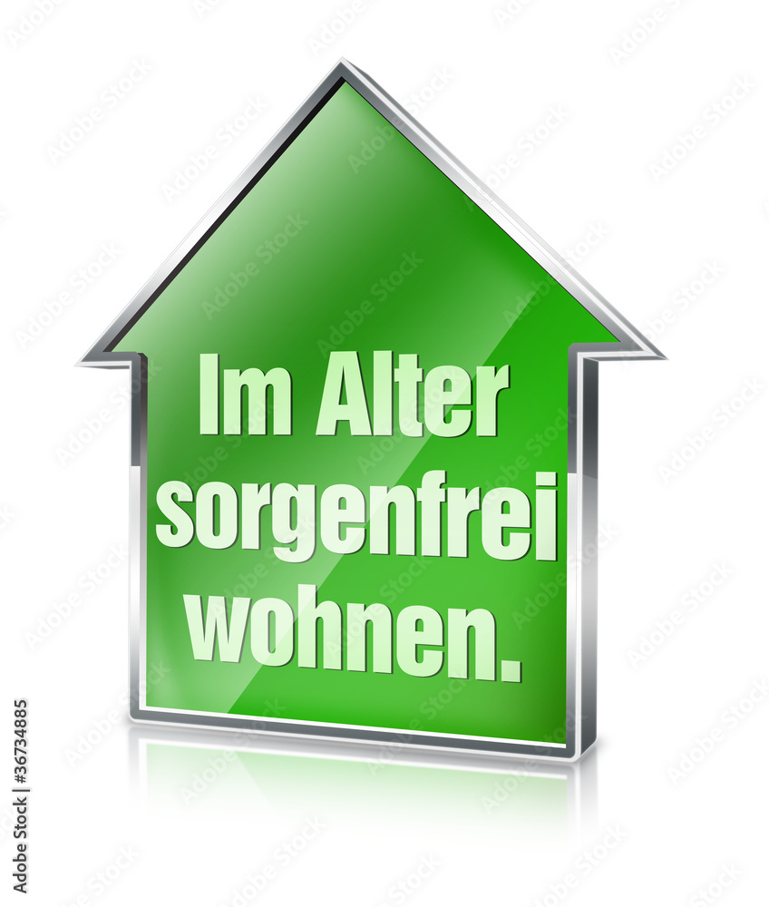 im alter sorgenfrei wohnen icon button haus 3d im alter sorgenfrei wohnen icon button haus 3d