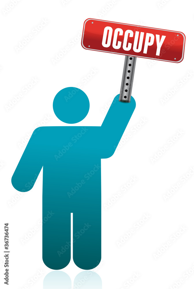 icon holding a occupy sign illustration design icon holding a occupy sign illustration design