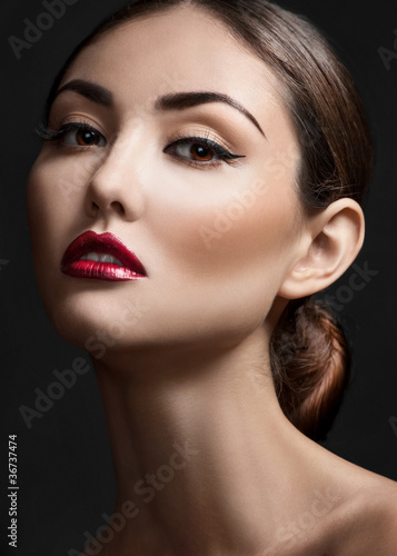 Close-up of beautiful woman with make-up