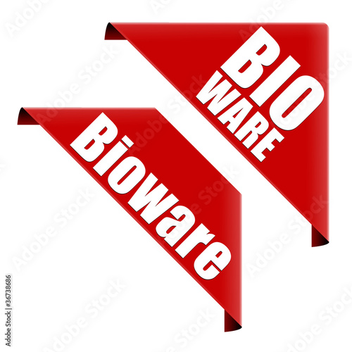 Foto bioware button ecke rotes band