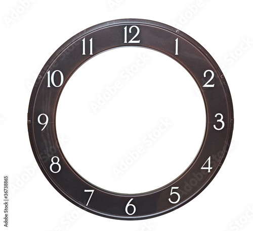 round clock face on white background