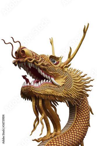 golden chinese dragon statue © pigdevilphoto