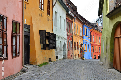 Sighisoara medieval street, Transylvania in Romania