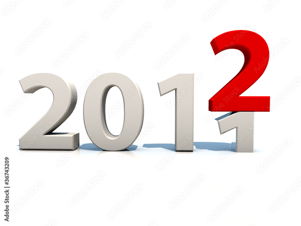 new year 2012 over white background new year 2012 over white background