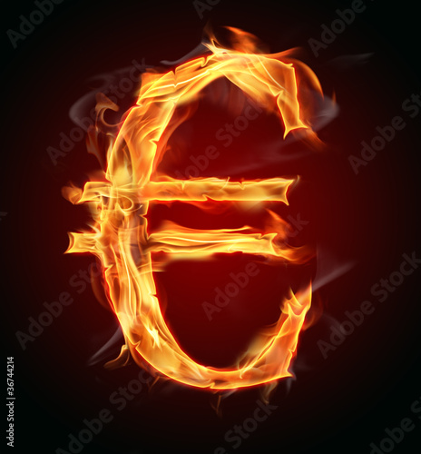Burning Euro symbol