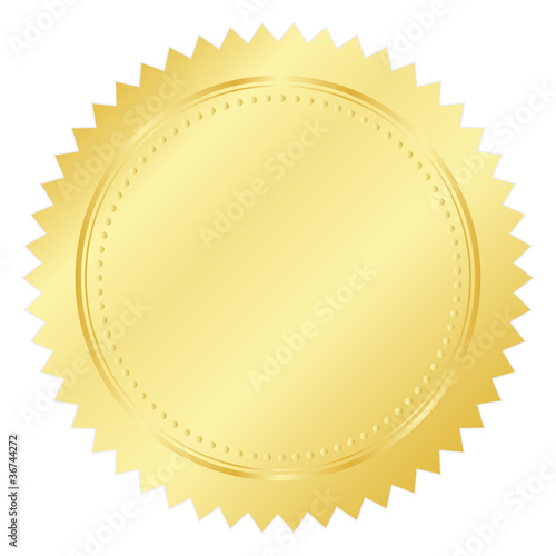 Vector illustration of gold seal photo