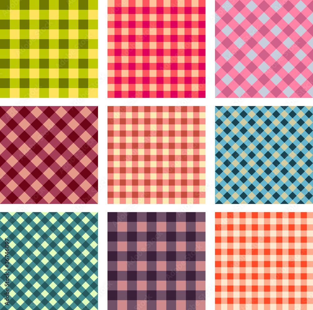 Abstract seamless square pattern set Abstract seamless square pattern set