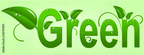 Green recycling and environmental text