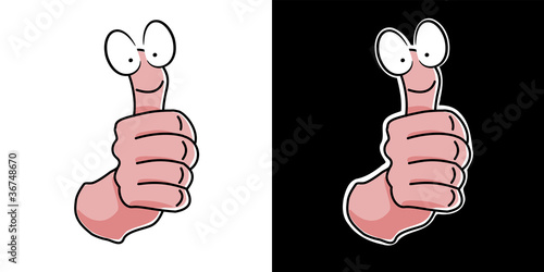 thumbs up with funny face