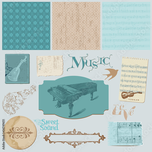 Scrapbook design elements - Vintage Music Set