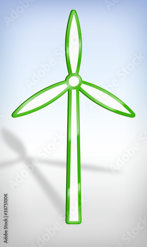 grünes Windrad 3D