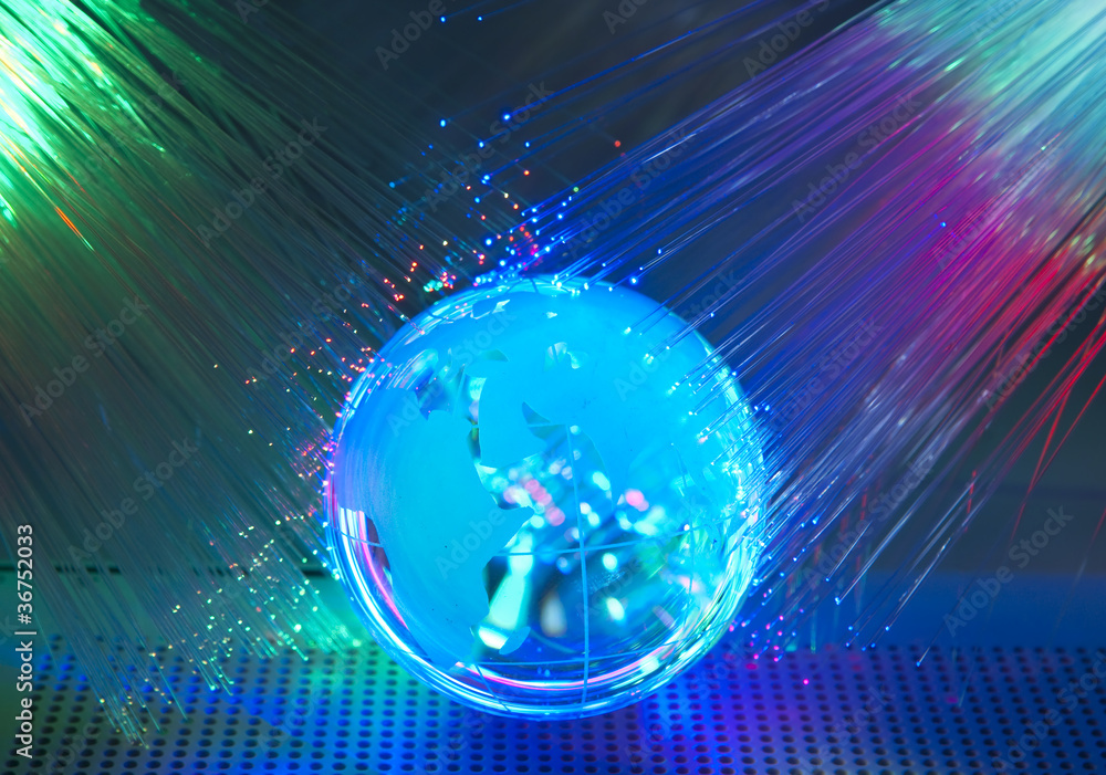 Obraz premium globe with high technology background