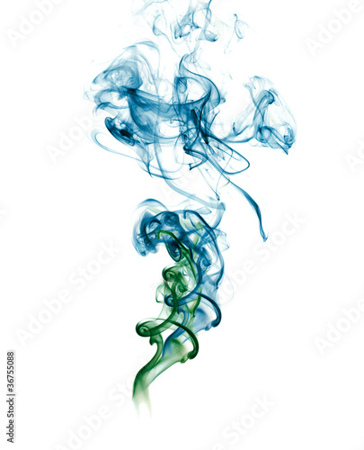 Abstract blue green Smoke