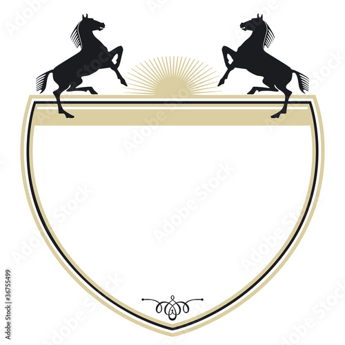 Wappen mit zwei Pferden
