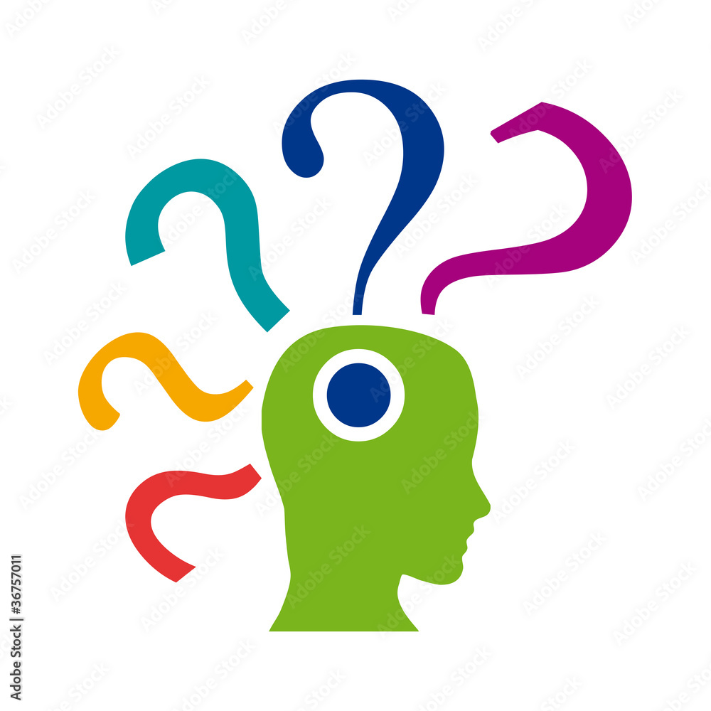 Human Doubt, question mark in the head # Vector Human Doubt, question mark in the head # Vector