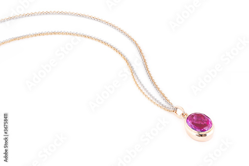 Pink sapphire necklace.