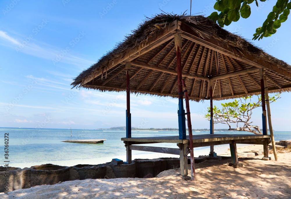 Fototapeta premium Wooden bungalows on the beach