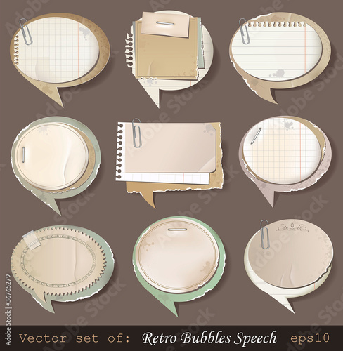 Vector illustration of retro bubbles speech
