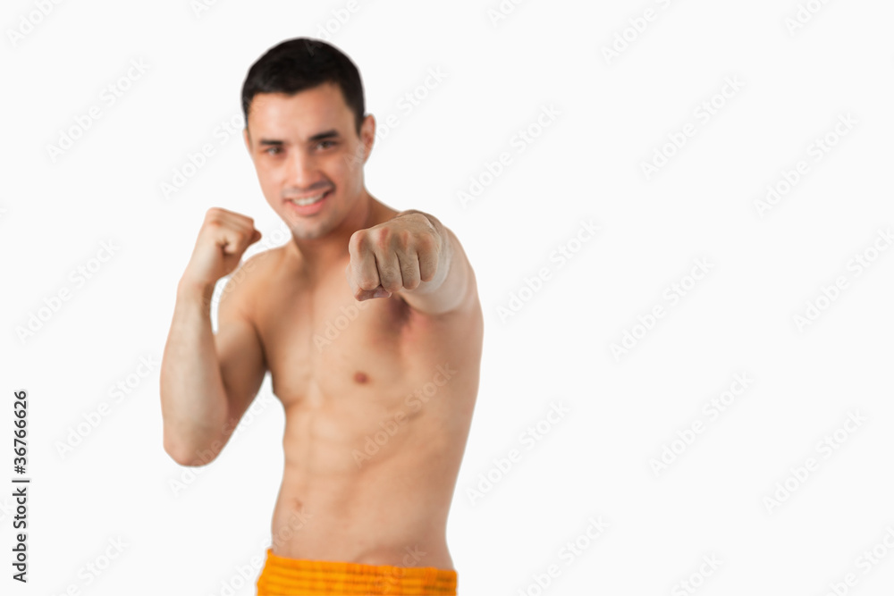 Fist of young martial art fighter