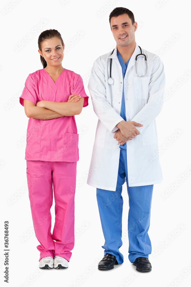 Portrait of a doctor and a nurse posing Portrait of a doctor and a nurse posing